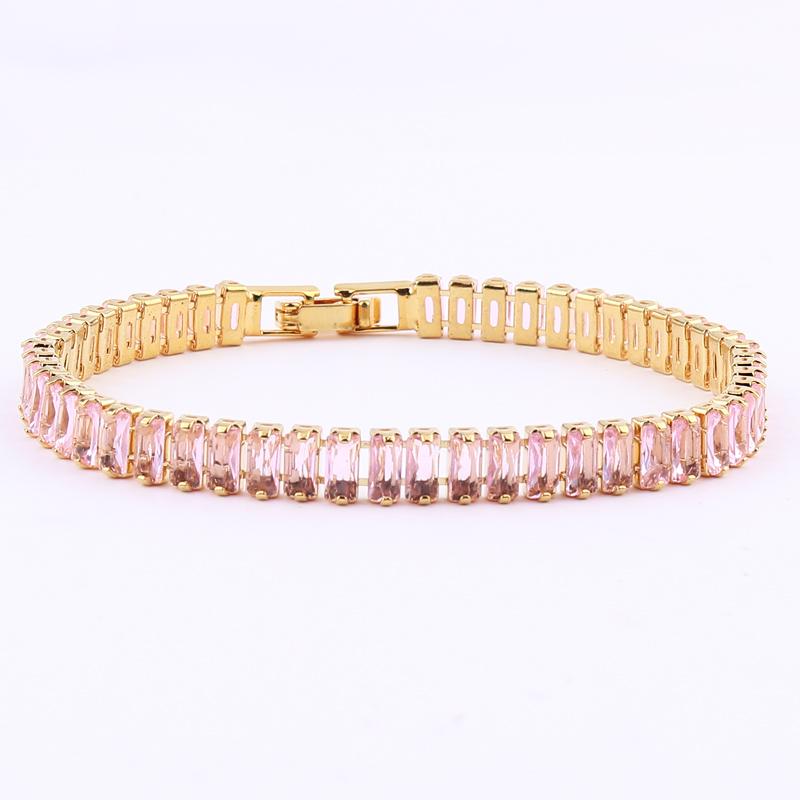 Women's Gold Colorful Choker Necklace Shiny Rainbow Crystal Zircon Tennis Chain Statement Jewelry Dropshipping