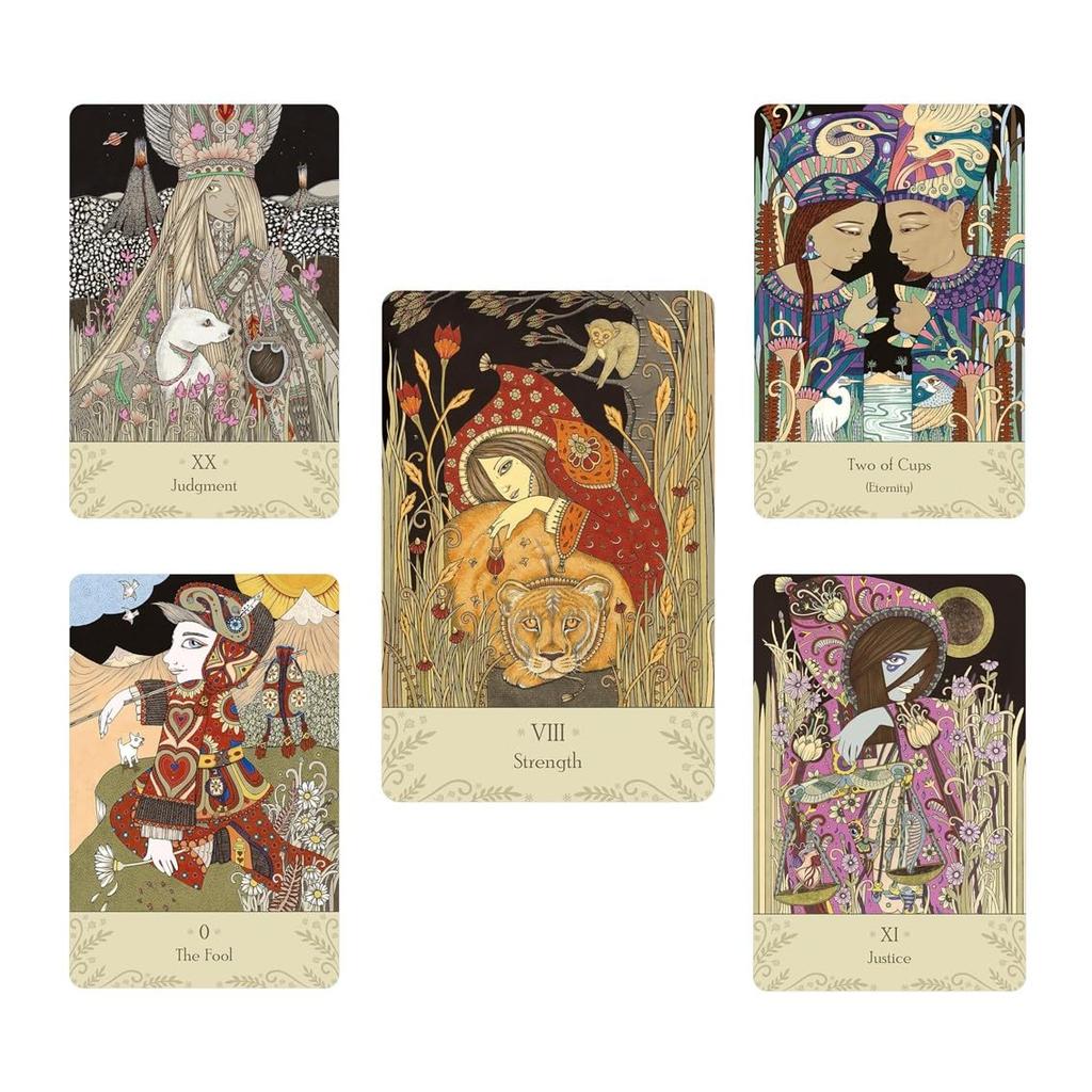 Kancharo 78-Card Tarot Card Set [Universal Folk Tarot] Includes Japanese Tarot Card Instructions & Pouch (Authentic)