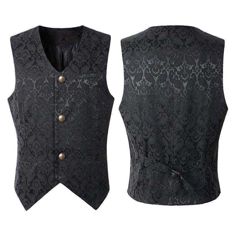 

Stylish Brocade New Mens Vest Waistcoat With Elegant Gothic Punk Design For Any Occasion M