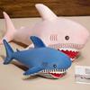 Fluffy Big Size Cute Shark Doll Plush Toy Blue Pink Shark Throw Pillow Shark Sharp Big Teeth Red Mouth Classic Kid Birthday Gift