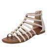 Sandales croisées pour femmes, chaussures romaines simples d'été pour vacances en bord de mer, nouvelles chaussures rétro à dos plat avec fermeture éclair ethnique bohème