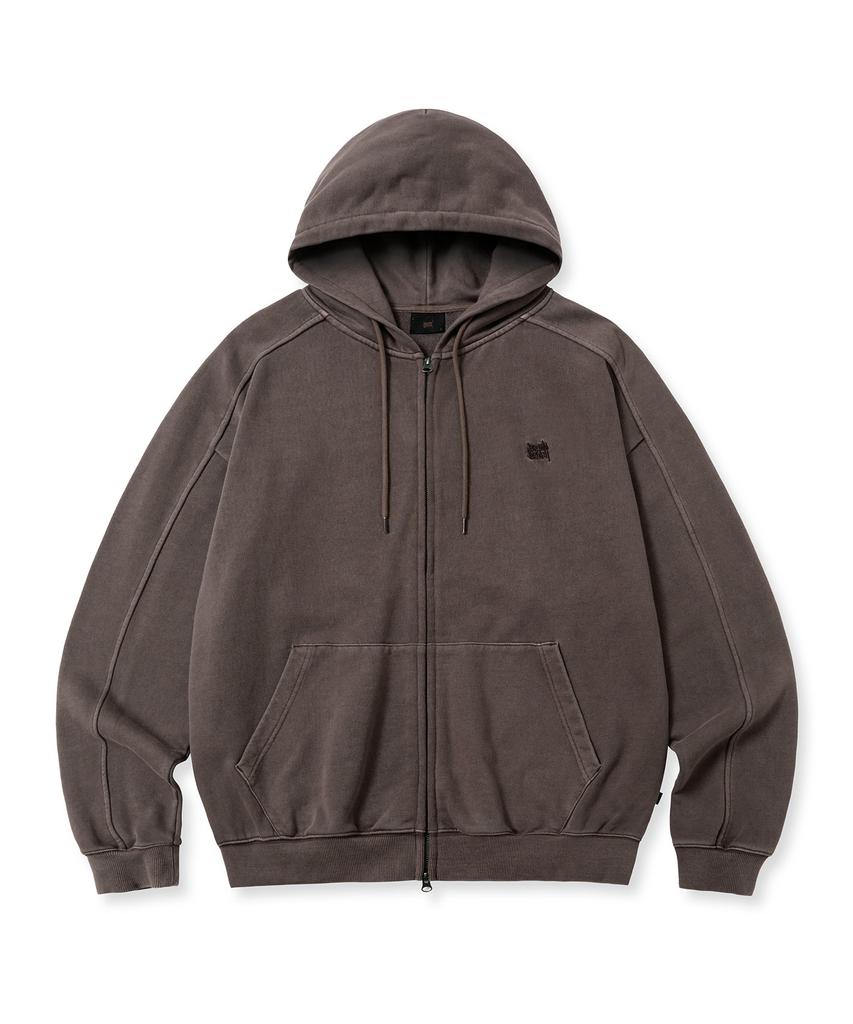 Brownbreath Pigment Tag Hood Zip Up - Brown