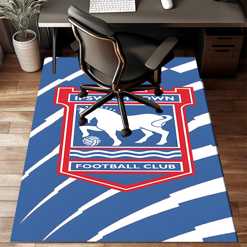 FC Ipswich Crest Rug for Living Room, Game Rooms, Office, Bedroom, Office Floor Mat Playful Design, fan gifts Christmas decor