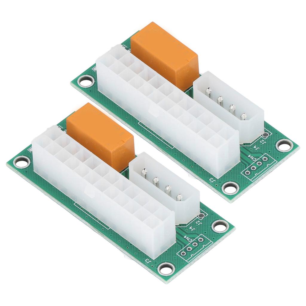 2 Stück Duales Netzteil Synchronisierungs-Starter IDE-Schnittstelle Dualer PSU-Adapter 4 Pin 24 Pin Dualer Stromanschluss für BTC Miner