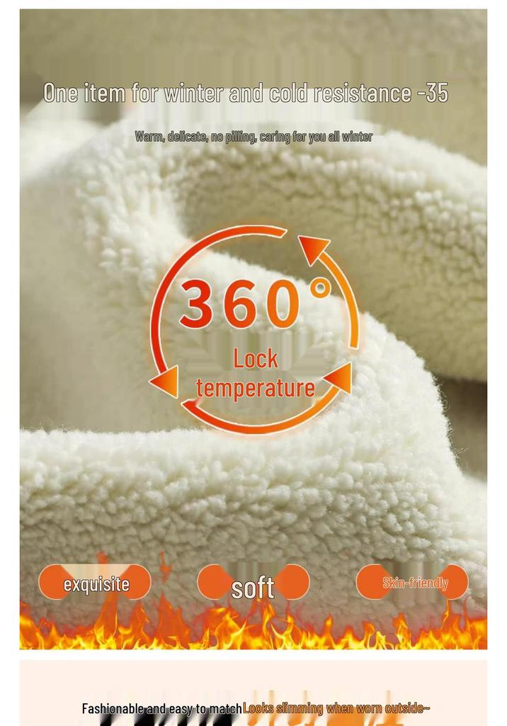 Women's Fleece-Lined Leggings, Plus Size, Thick Lamb Fleece Pants for Autumn and Winter - Warm, Thickened Cotton, Outdoor Wear.