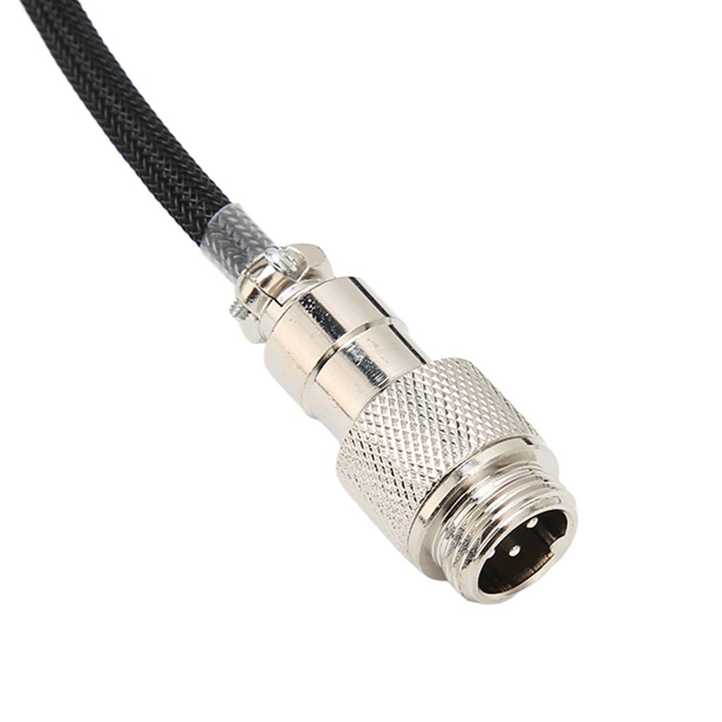 Mechanical Keyboard Cable Double Sve Custom Coiled with Detachable Metal Aviation USB C to USB A Keyboard Aviation Connector