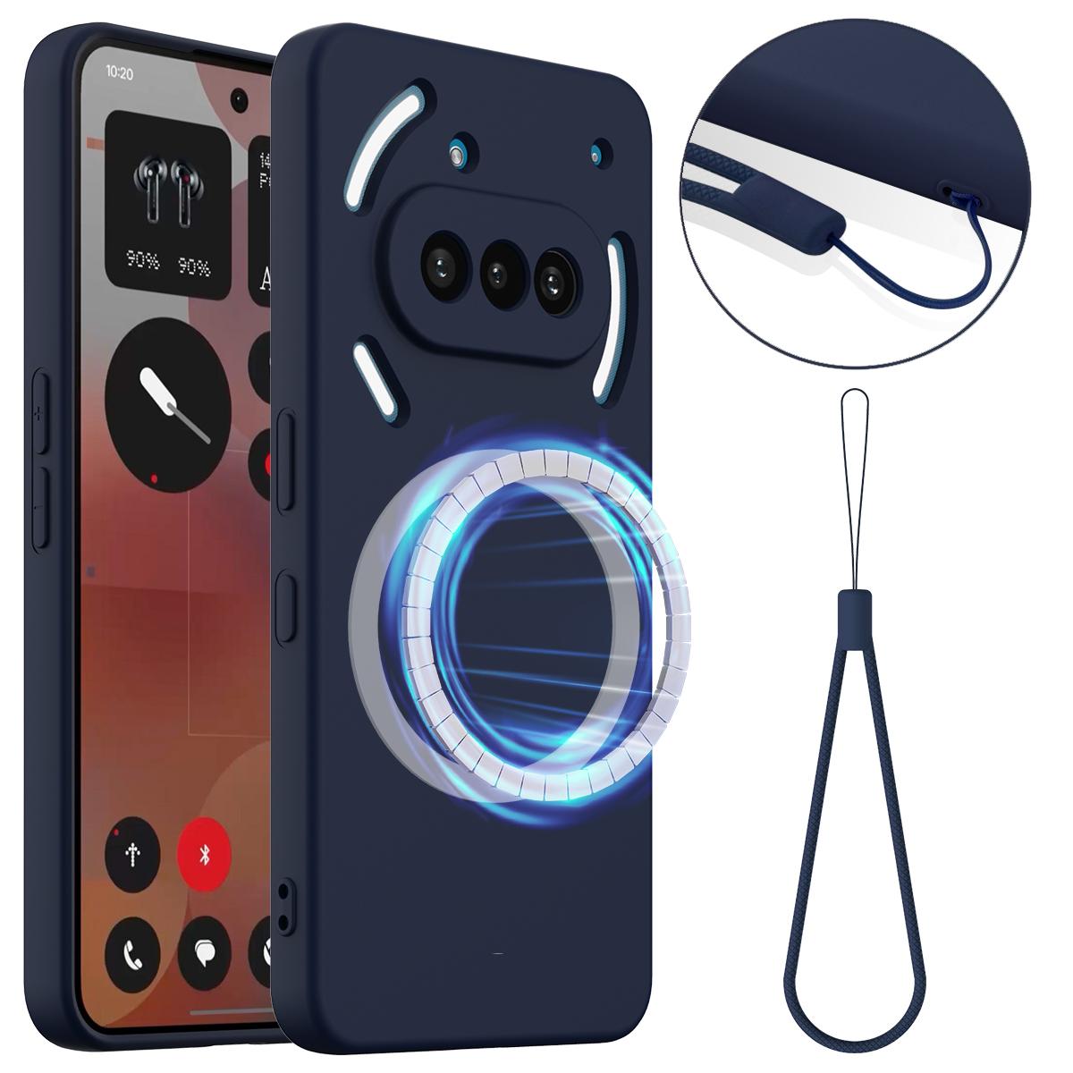 

For Nothing Phone (3a) Case Magnetic Case Anti-Drop Liquid Silicone Phone Cover B