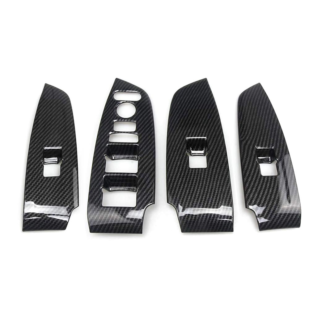 4x Car Interior Window Switch Panel Cover Trim For Honda Accord 2018 2019 2020 2021 Carbon Fiber Styling Auto Button Cover