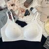 French floral seamless underwear women's small breasts gather without steel rings to close secondary breasts anti-sagging girl pure desire lace bra