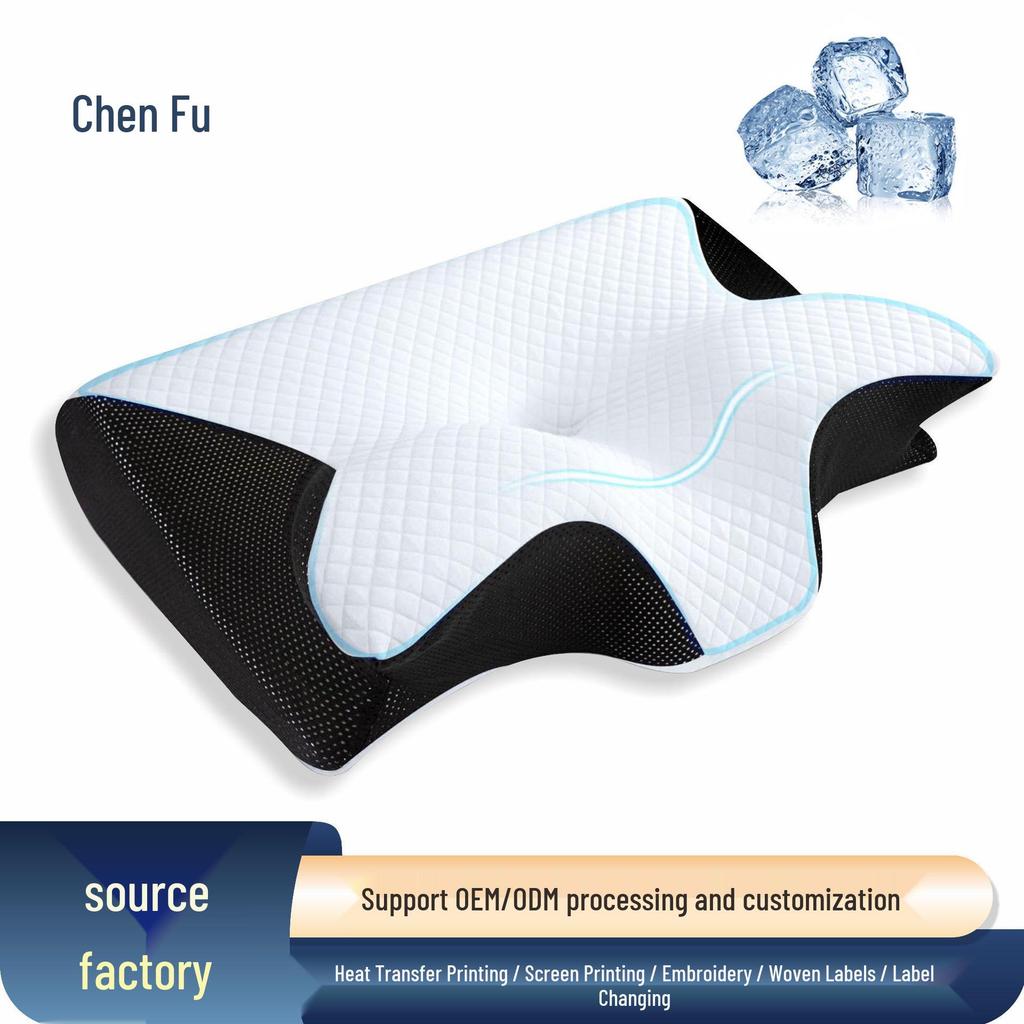 Butterfly Memory Foam Neck Pillow - Cooling Support for Side & Stomach Sleepers
