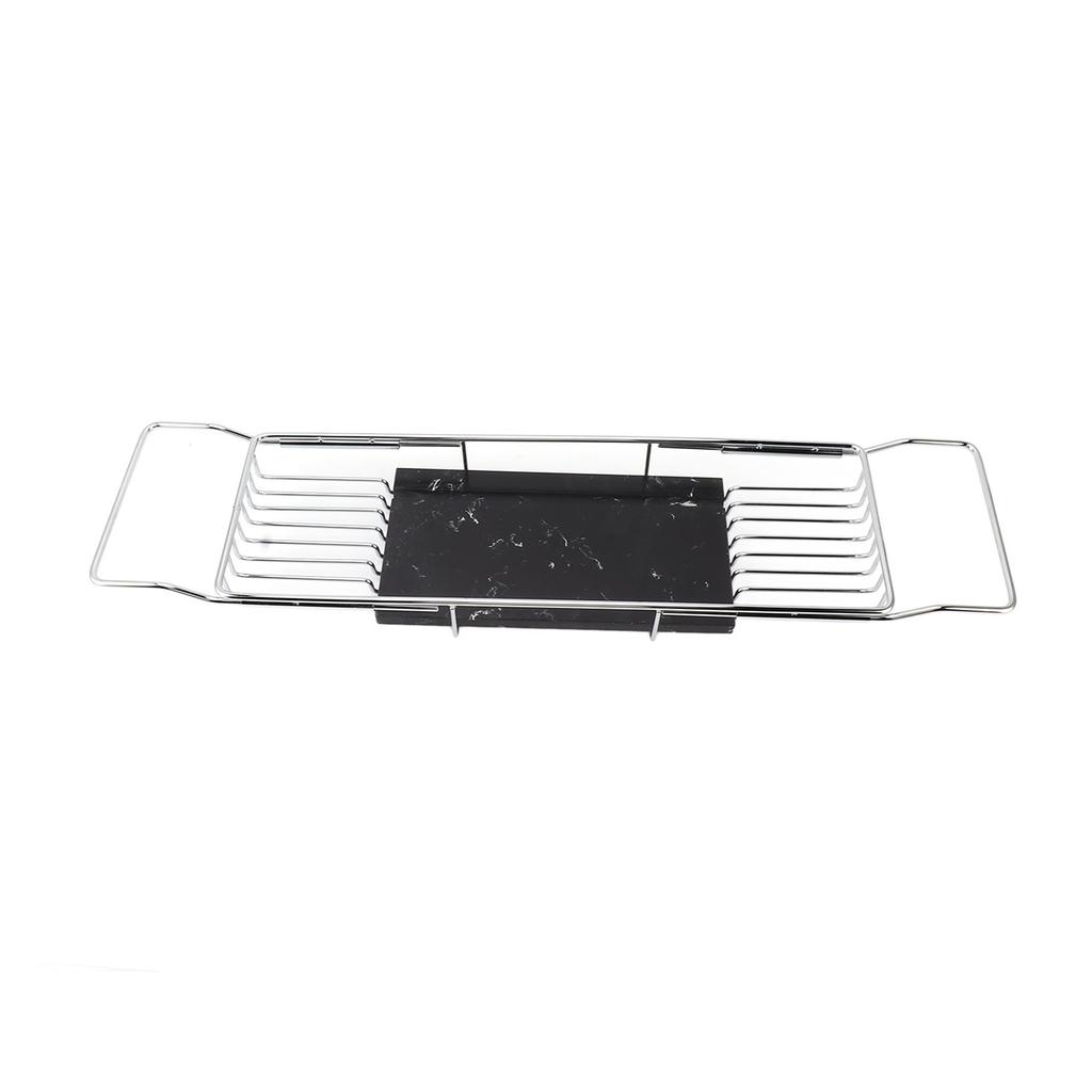 Metal Marble Bathtub Rack Anti Slip Space Saving Multi Functional Expandable Bathtub Tray House Warming Gift