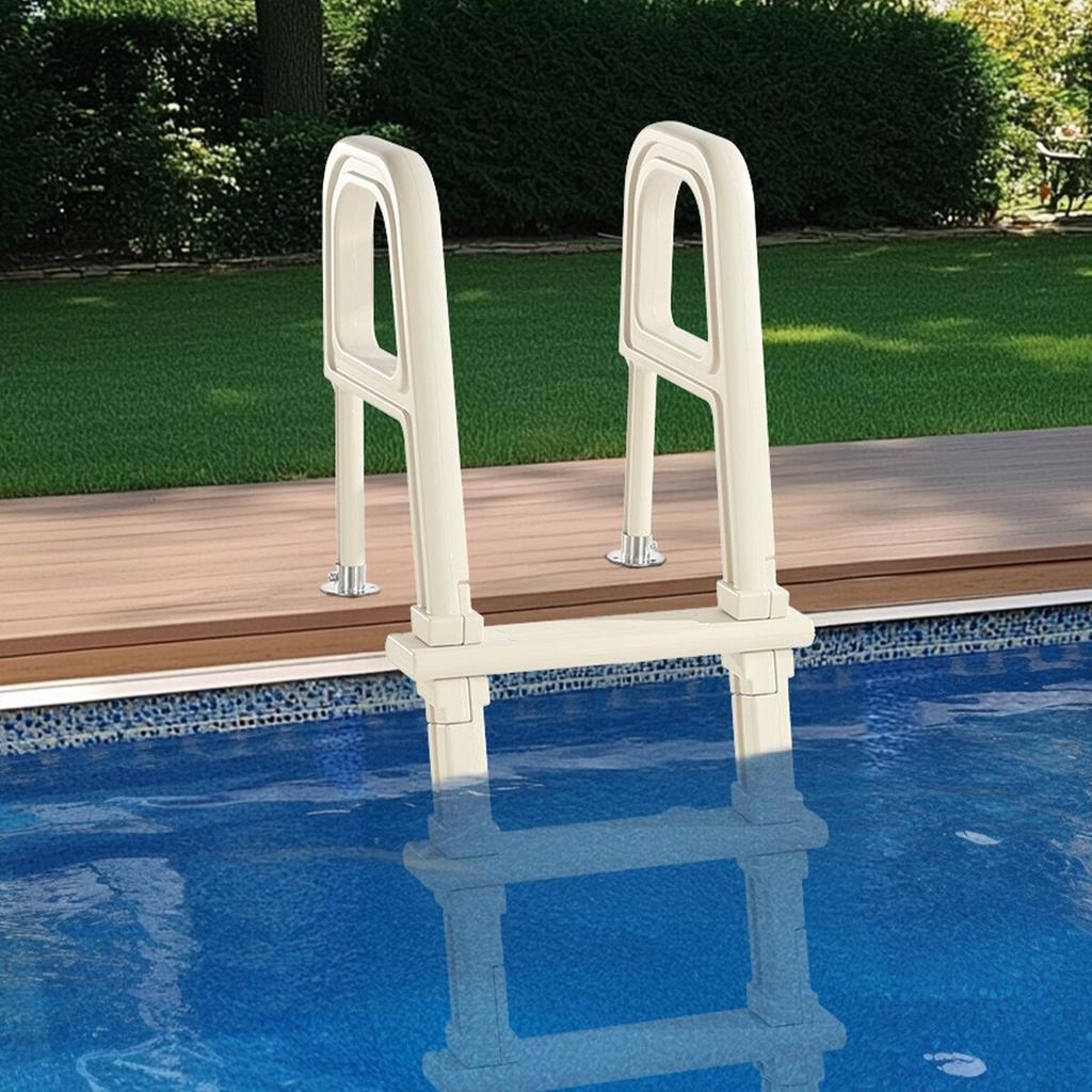 5-Step Inclined Pool Ladder of 2 Handrails Loads 300 Lb for 48-54 In Pool