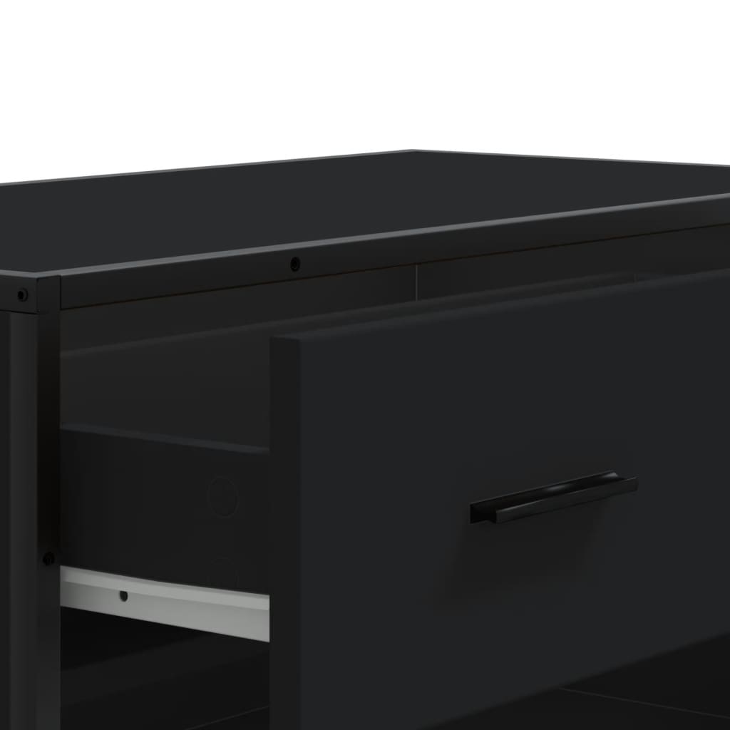 Shoe Cabinet Black 75x38x97.5 cm Particleboard Metal