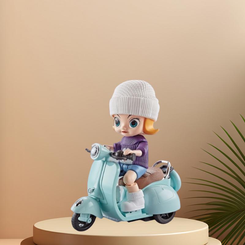 

Игрушечный мотоцикл с вращением на 360° с маленьким ягненком и моделью электрического хомяка для детей Battery Not Included темно-синий