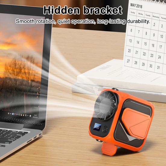 Portable Waist Fan Digital Display 100 Speeds Strong Airflow Low