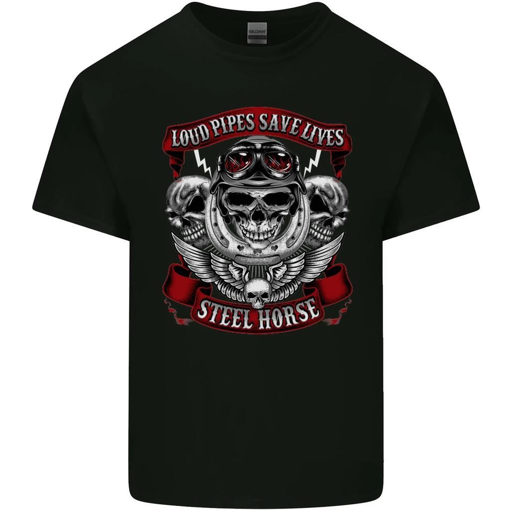 Motorcycle Lound Pipes Saves Lives Biker Kids T-Shirt Childrens