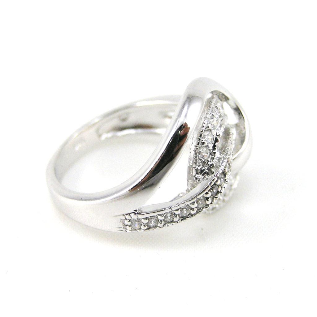 Silver Ring 'Cache Coeur' White Silver (rhodium) - 16 Mm