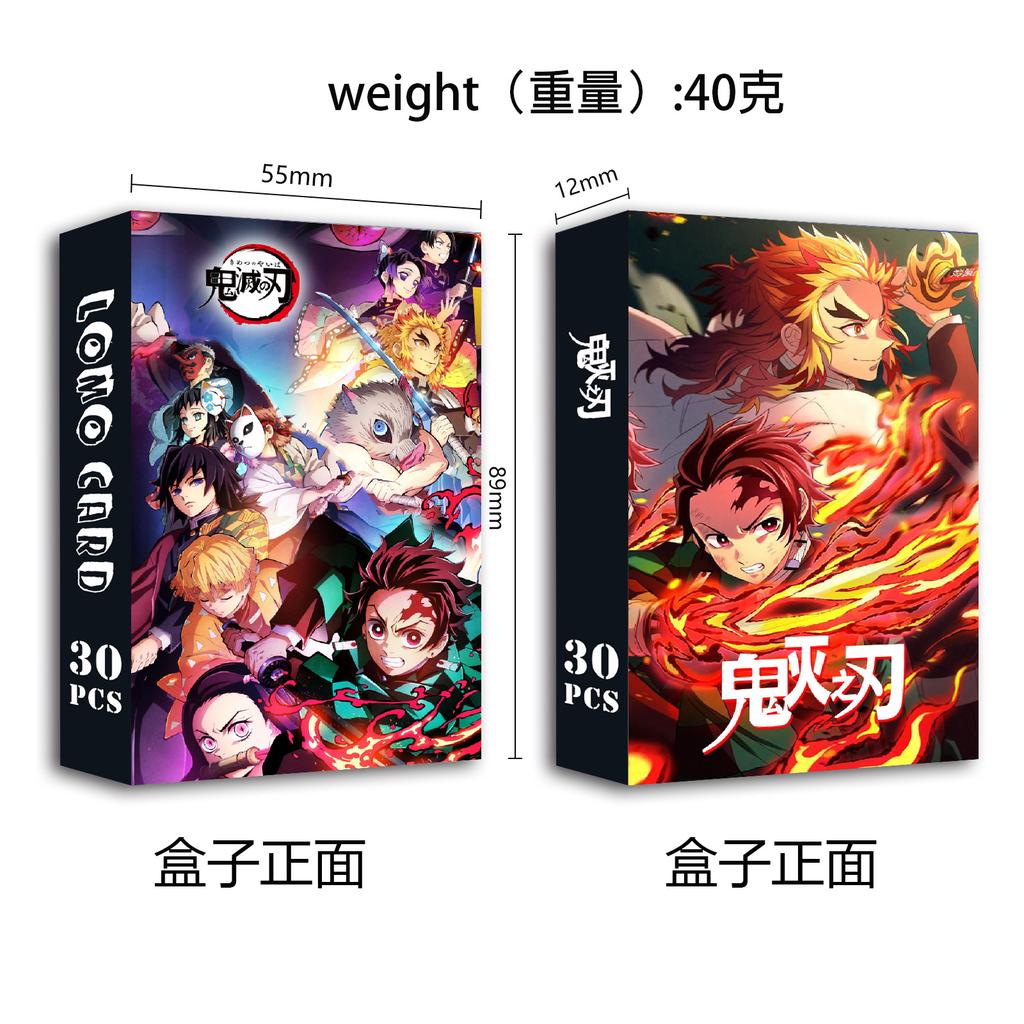 Beautiful Demon Slayer Double Sided Lomo Cards 30 Pcs Boxed HD Printed Anime Peripheral Cards For Anime Fans As Bookmark Greeting Card