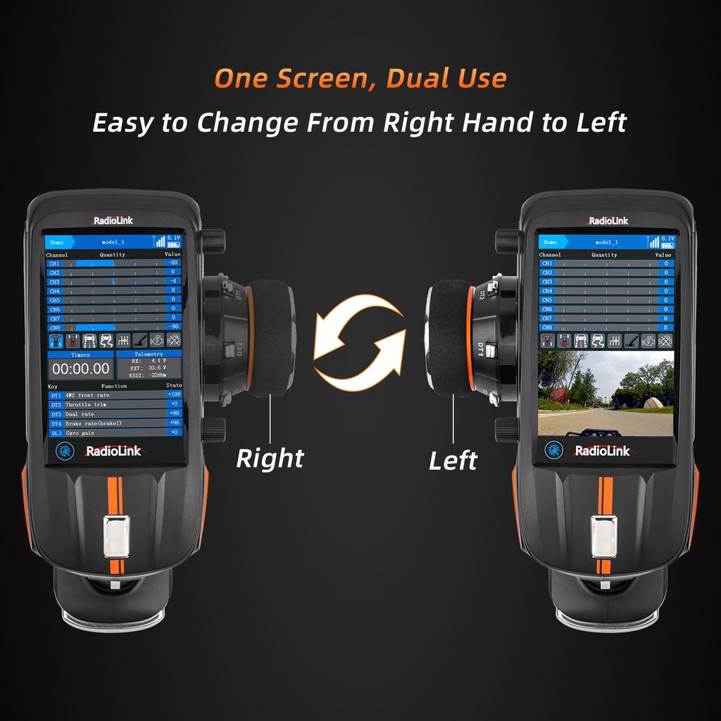RadioLink 2.4Ghz RC 8X Integrated Gyro FPV Head Track Remote Controller IPS Touch Screen for Boat/Truck/Car