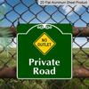 2D Flat 1pc, No Outlet Private Road Sign Road Street Dead End Funny Metal Sign Novelty Road Sign Wall Decoration Metal Plaque, for Outdoor Indoor