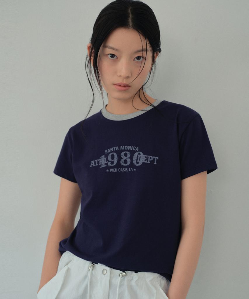 Wednesday Oasis For Woman Monica Ringer Half T-Shirt_Navy(Wb6Tp30)