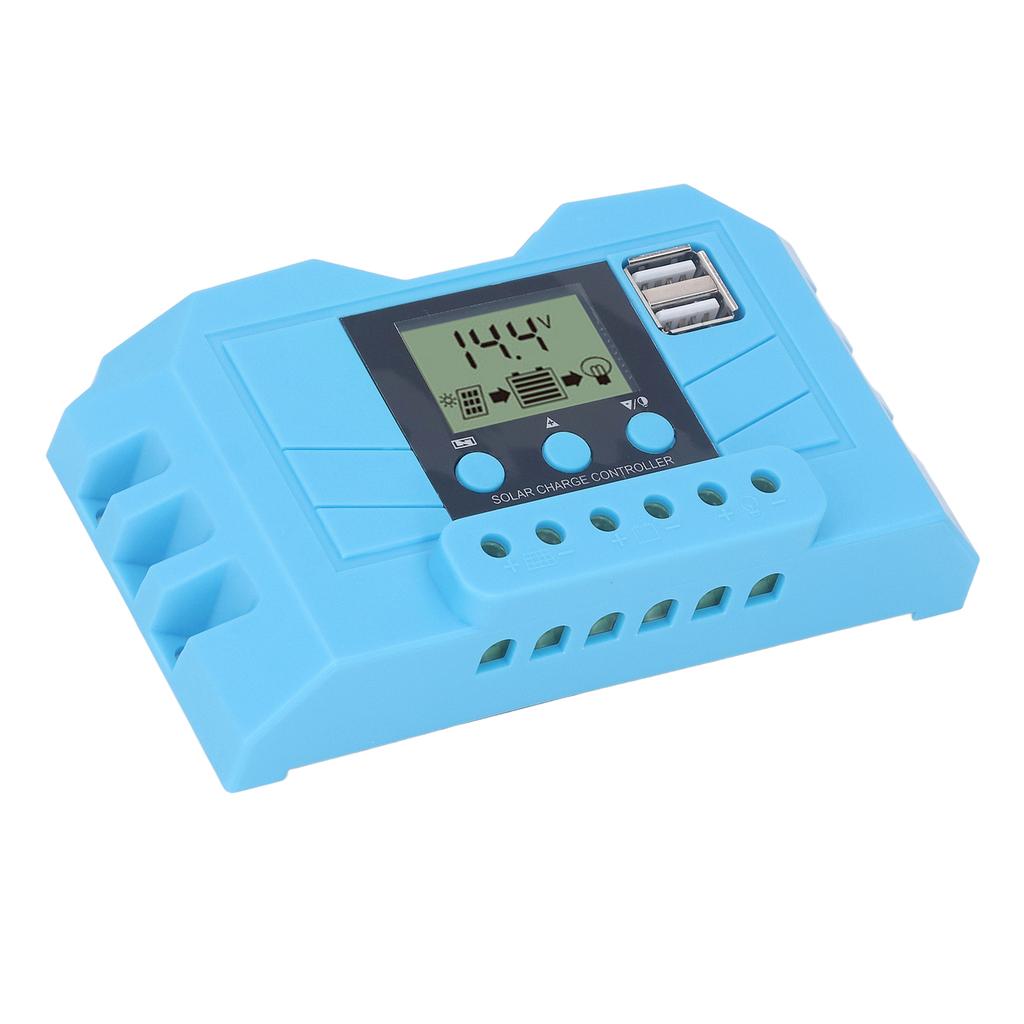 Solar Charge Controller LCD Display 12V 24V Dual USB Port PWM Solar Charge Regulator 30A