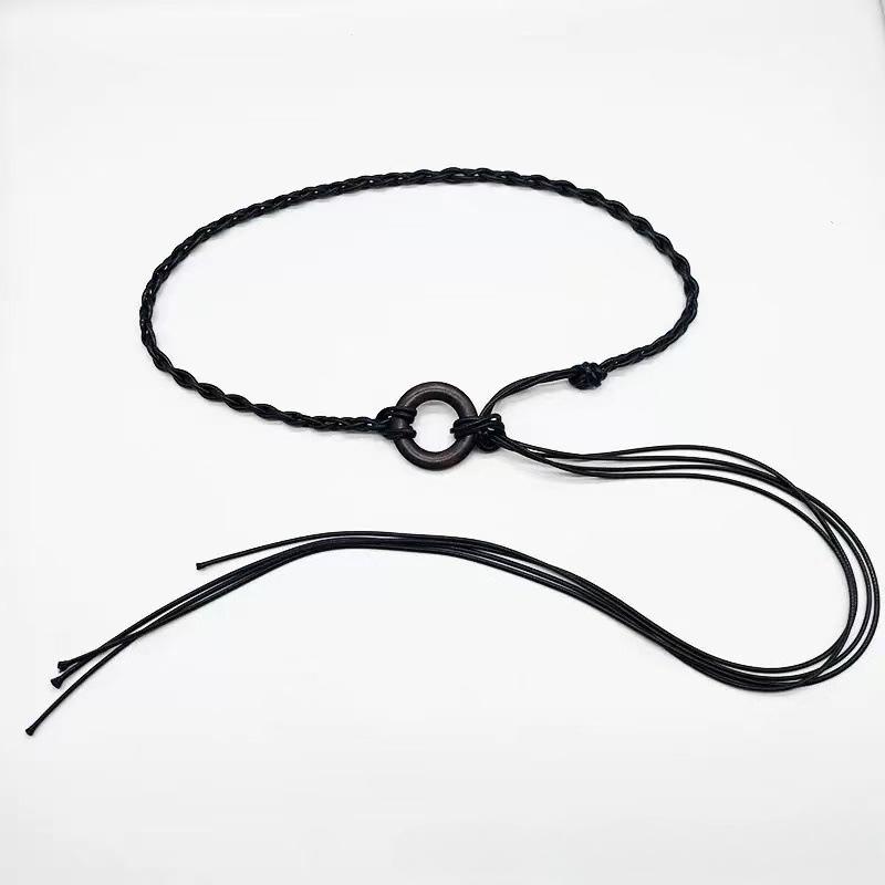 Woven Belt, Dress Simple Rope Waist Chain Slacks with Skirt Accessories