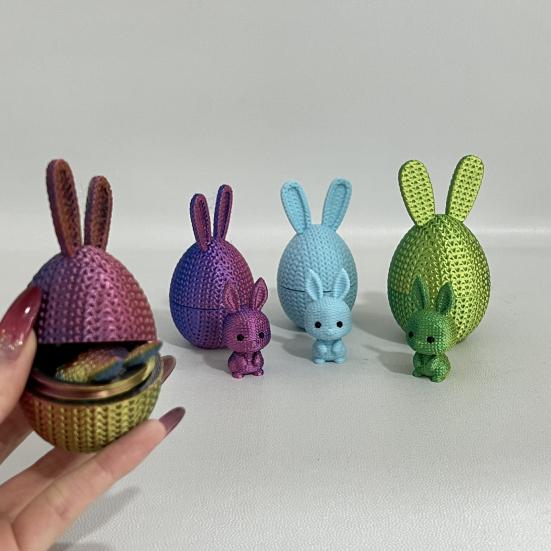 3D-gedrucktes Osterhasen-Ei Vorgefülltes Osterei mit Hase darin Osterkorb-Füller für Zuhause Büro Schreibtisch Dekoration