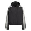 Essentials 3-Stripes Loose Fit Lightweight Hooded Track Jacket Women Black JN0757