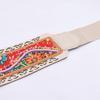 Bohemian Stretch Waist Belt Waistband with Ethnic Beads Accent Adjustable Wide Cinching Band for Dresses and Skirts