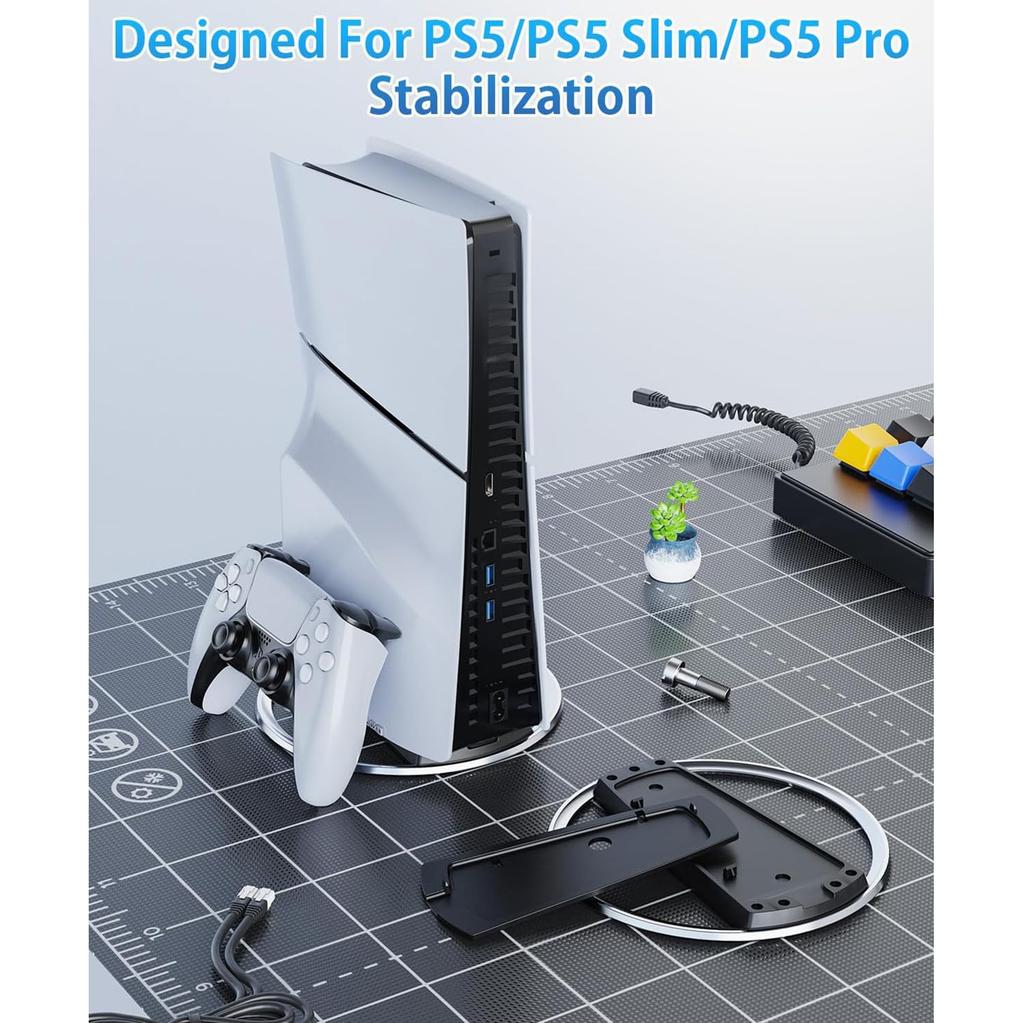 RDFJ PS5 Series Improved Heat Vertical Stand for PRO with All PS5 Stand, Space-Saving, Stable, Anti-Tip, Earthquake-Resistant, Scratch-Resistant,