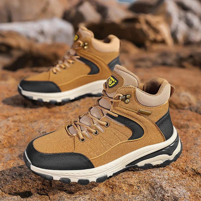 

High-Top Cotton Hiking Shoes for Men Waterproof Outdoor Shoes Non-Slip Trekking Shoes Climbing Travel Shoe Warm Off-Road Hombre 40