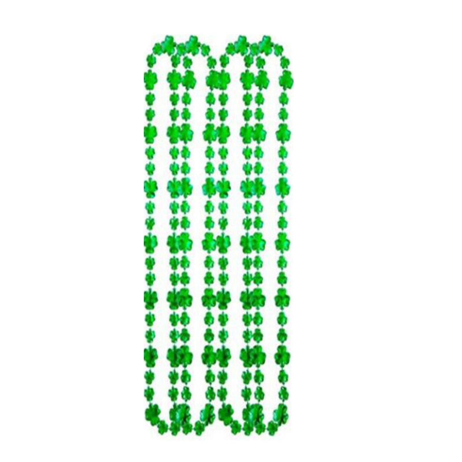 

Novelty St.Patricks Day Necklace Festive Green Beads Collection Green Shamrock Pendant Festive Party Accessories D