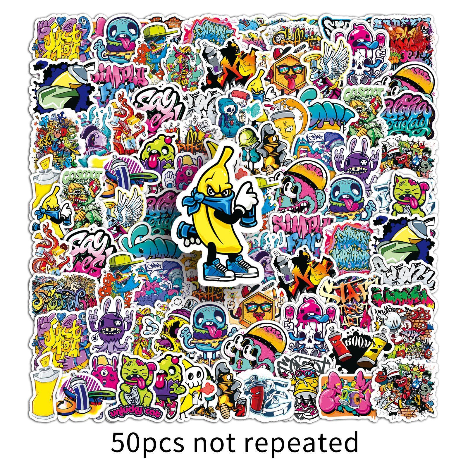 

50 Pictures of Street Art Graffiti Personalized Cool Trendy Creative Guka DIY Mobile Phone Case Suitcase Stickers Waterproof