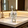 Novelty Bathroom Decor 3D Printed Smiling Tooth Toothbrush Holder Funny Dental Desk Figurine Counter Organizer Creative Shaped Storage Stand