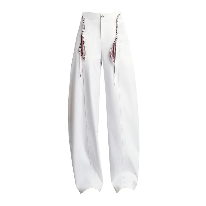 2026 Spring Korean Style High-Waisted Wide-Leg Chic Casual Pants