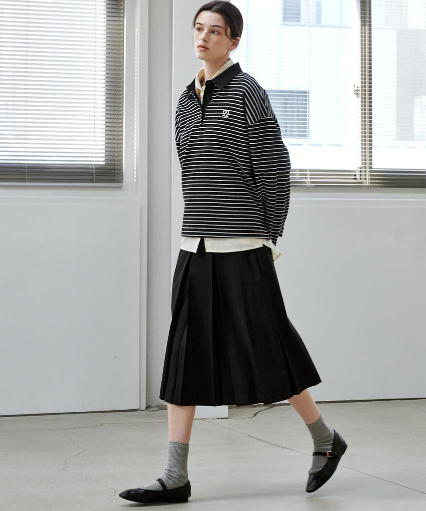 Marop 3113 Pleated Skirt (Black)