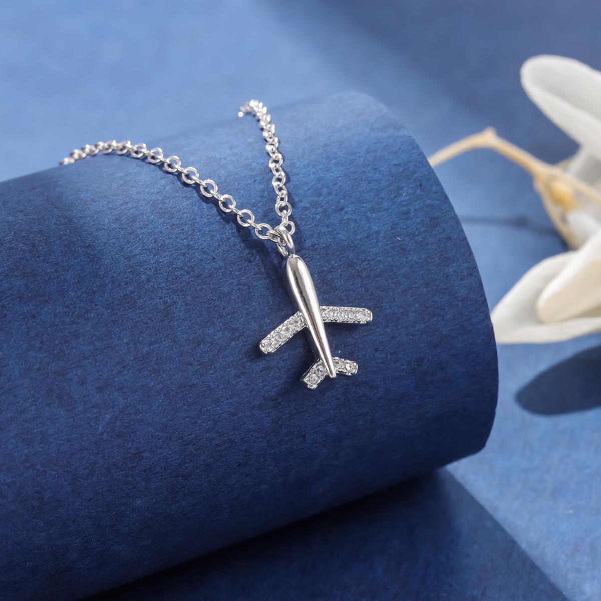 

Fashion Exquisite Airplane 925 Silver Plane Clavicle Chain Necklaces серебряный