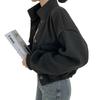 Autumn and Winter Fashion Stand-up Collar Women Short Coats Loose Casual Long Sleeve Office Shirt Ladies Elegant Simple Pockets Jackets Clothing