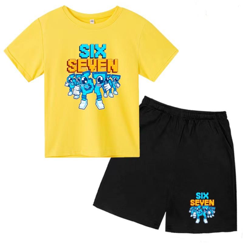 Printed Children's Cool Summer T-shirt Clothing Cartoon Short Sleeve Shorts Boys Girls Sports Casual Set