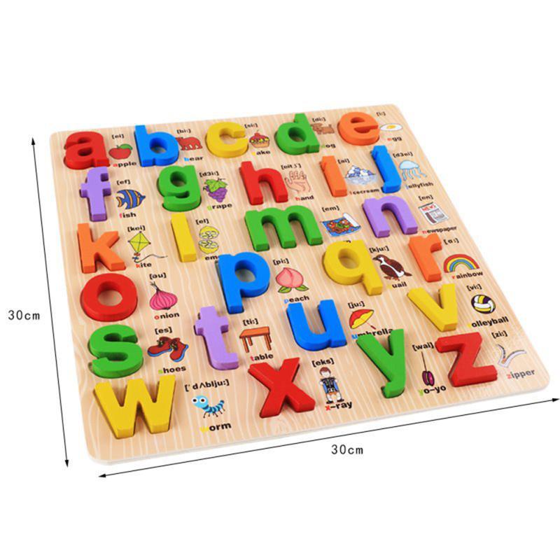 Wooden Alphabet Puzzle For Toddlers 1 2 3 4 5 Years Old Cartoon Animal Learning Cognitive Early