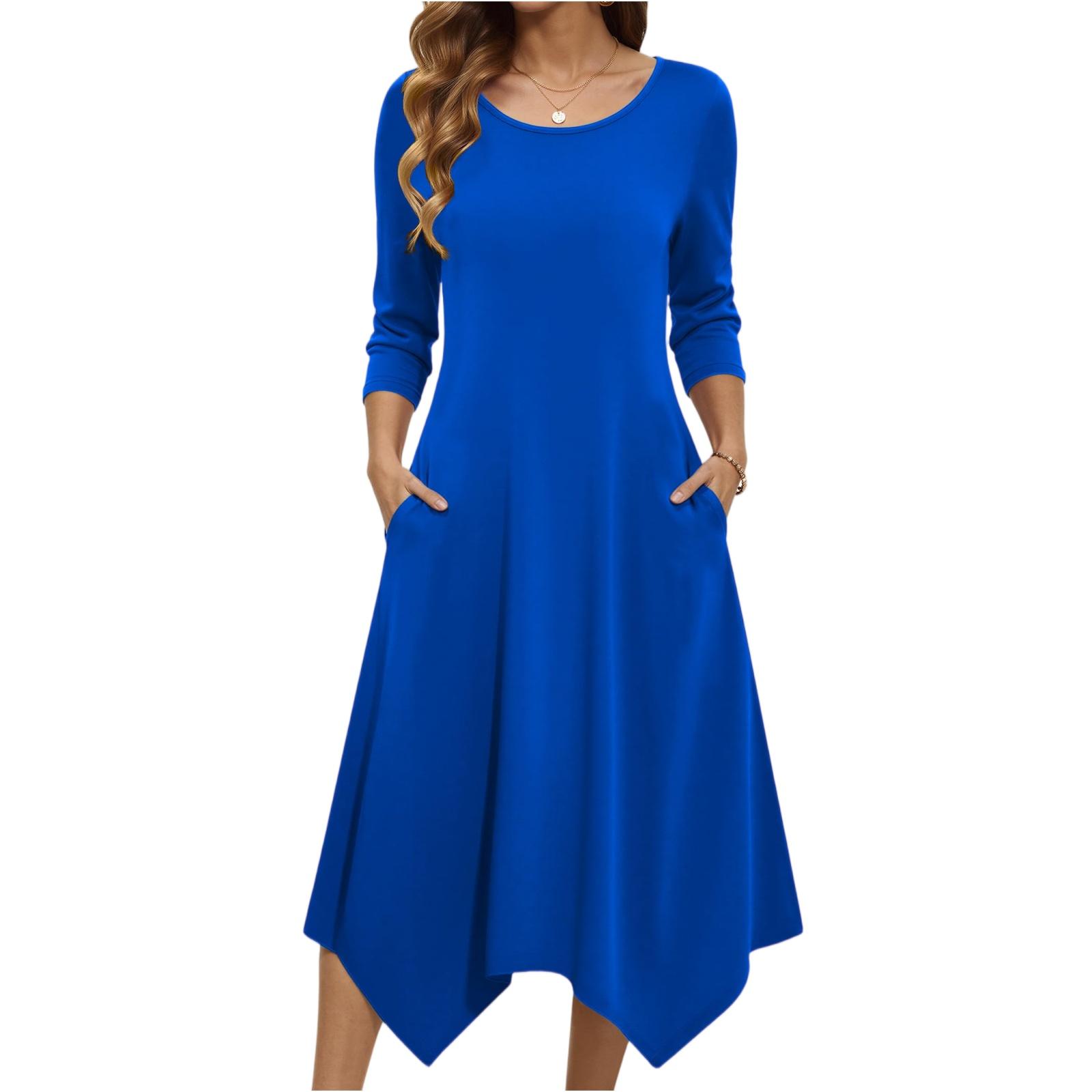 Women s Fashionable Casual Loose-fitting Dress With Pockets M