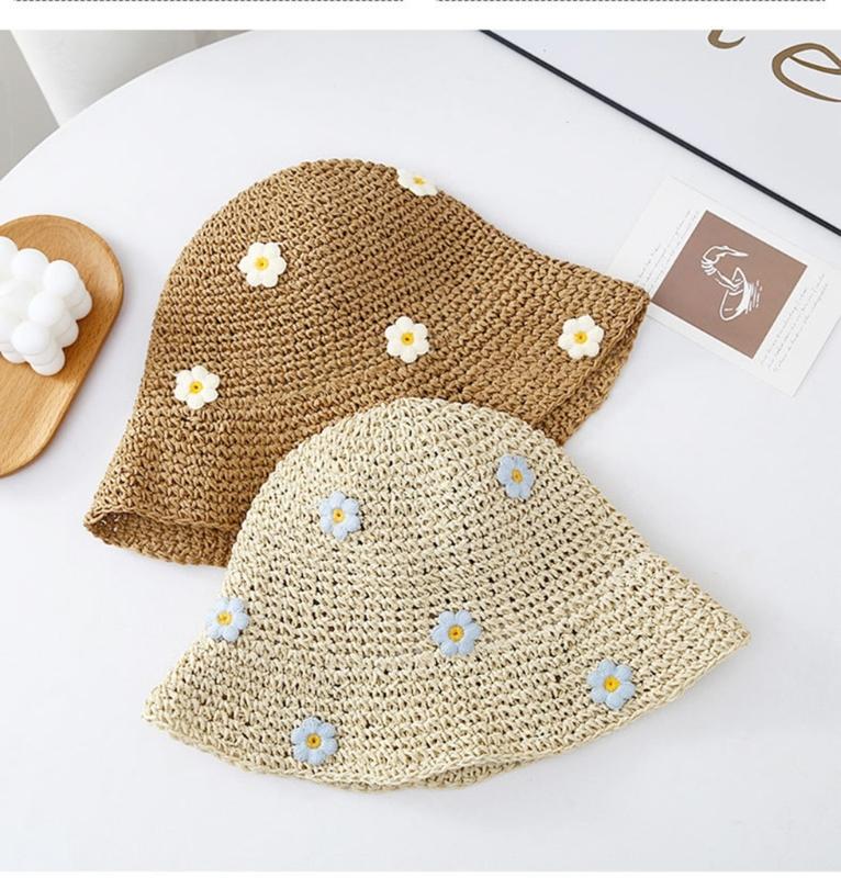 Fisherman Hat Summer Straw Hat with Flower Decoration Perfect for Teens Ladies Seeking Style Comfort