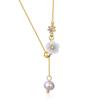 Chic 2022 New Fashionable Pearl Shell Flower Necklace With Zirconia Accents For Women
