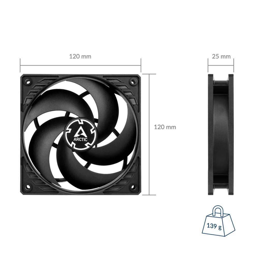 Arctic P12 Silent - Ventilator Extra Liniștit Optimizat pentru Presiune, 120mm, pentru Carcasă