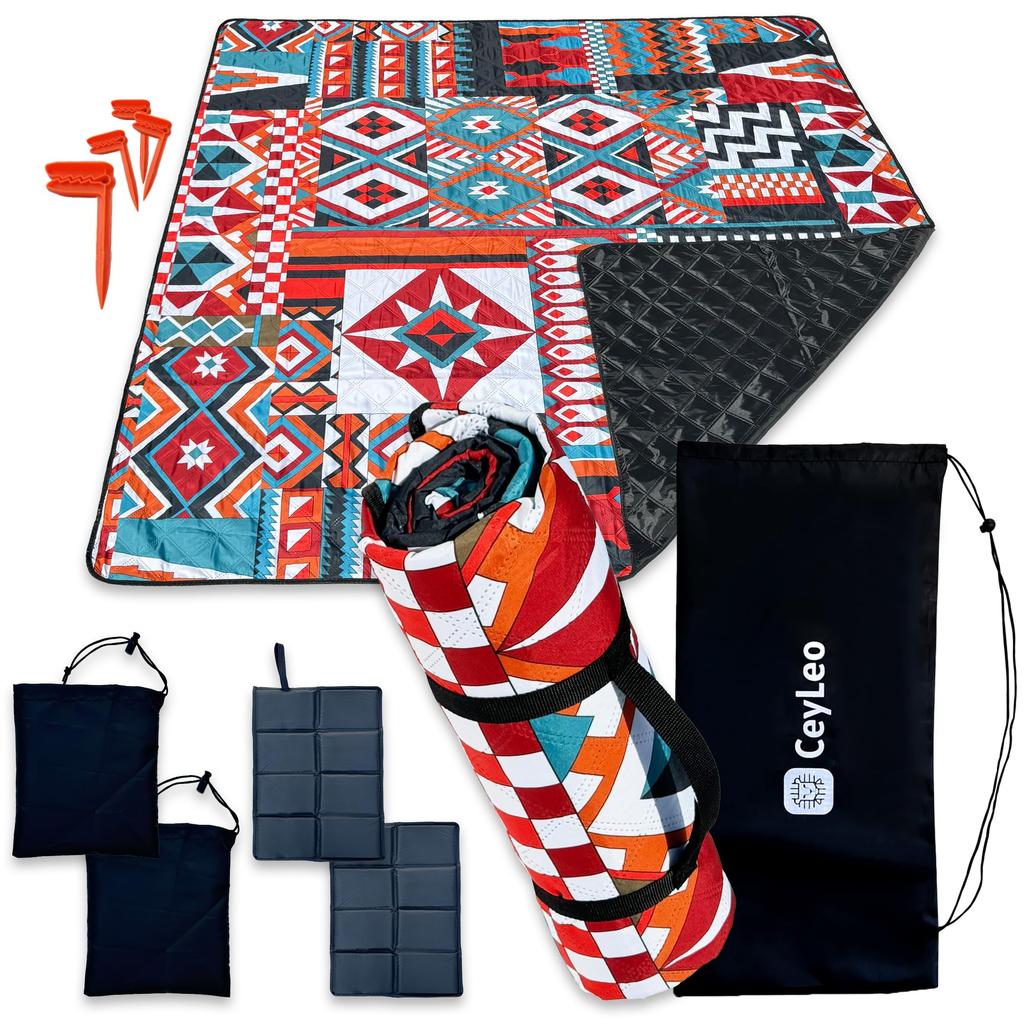 CeyLeo Picnic 200 x Picnic Sheet Back Sheet, Thick, Large, 200, Waterproof, Camping, Stylish, - Colorful/Black