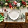 4Pcs Christmas Tree Elk Placemat Linen Dining Table Mats Coaster Bowl Coffee Cup Pad Mat 2025 Navidad Home Kitchen Decoration