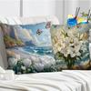 1pcs 45cm Decorative Throw Pillows Cover Square Cushion Cover for Couch Sofa Bed Landscape Patterns Home Decor Pillowcase