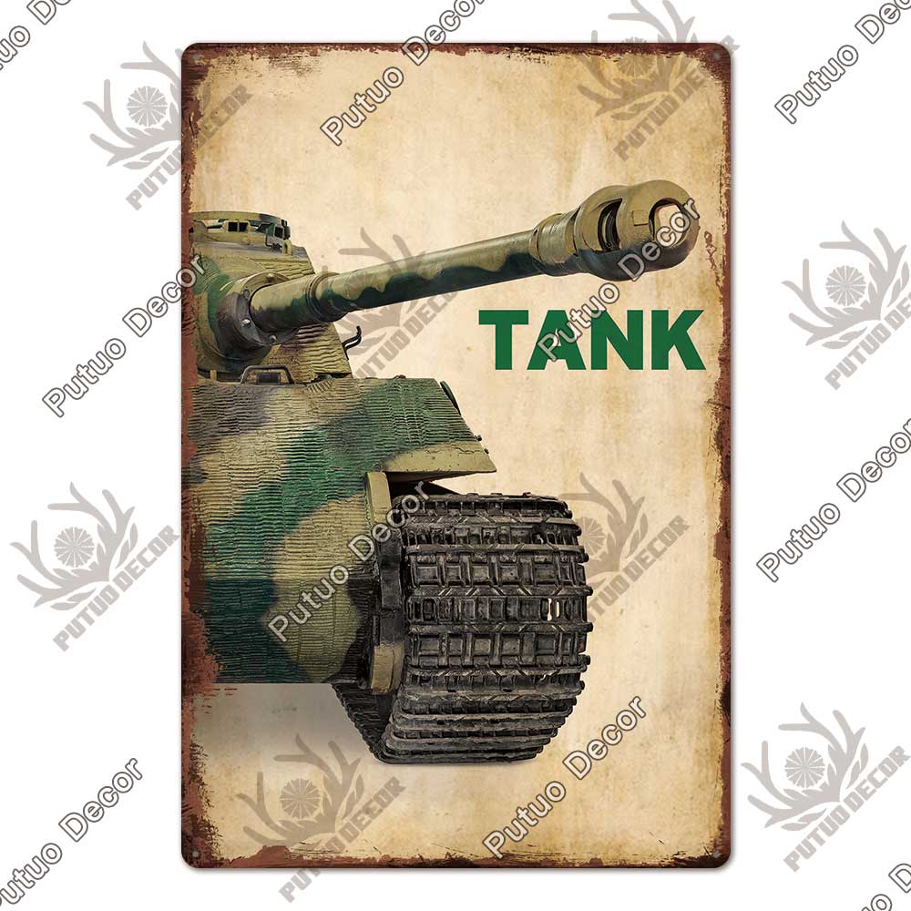 Putuo Decor Panzer Blechschild Metallschild Dekorative Vintage-Dekor Plakette Wanddeko Garage Man Cave Clubraum Zuhause