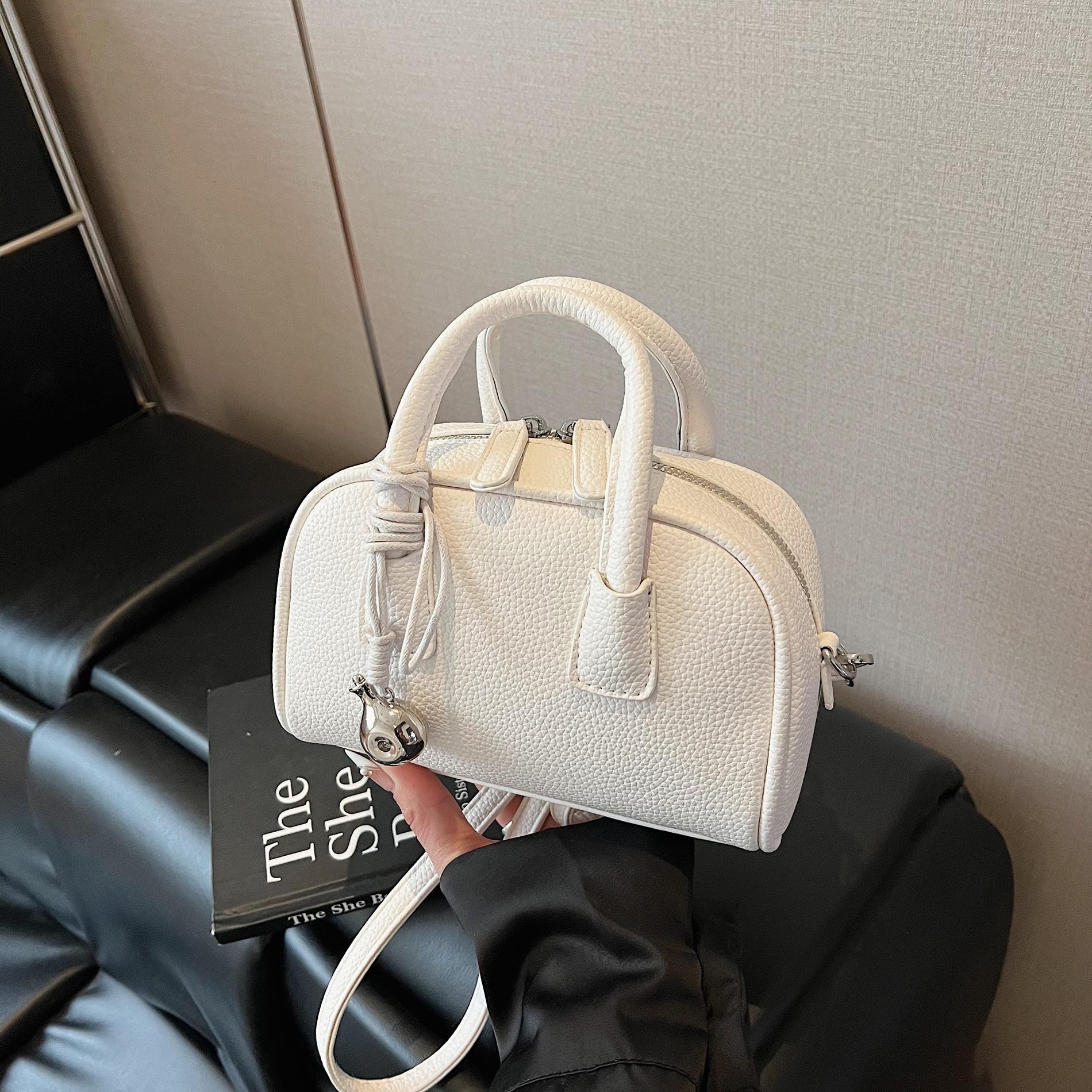 

2026 Minimalist Lychee Pattern Handbag Ins Casual Small Square Bag Commuting Korean Style Women s Crossbody Bags